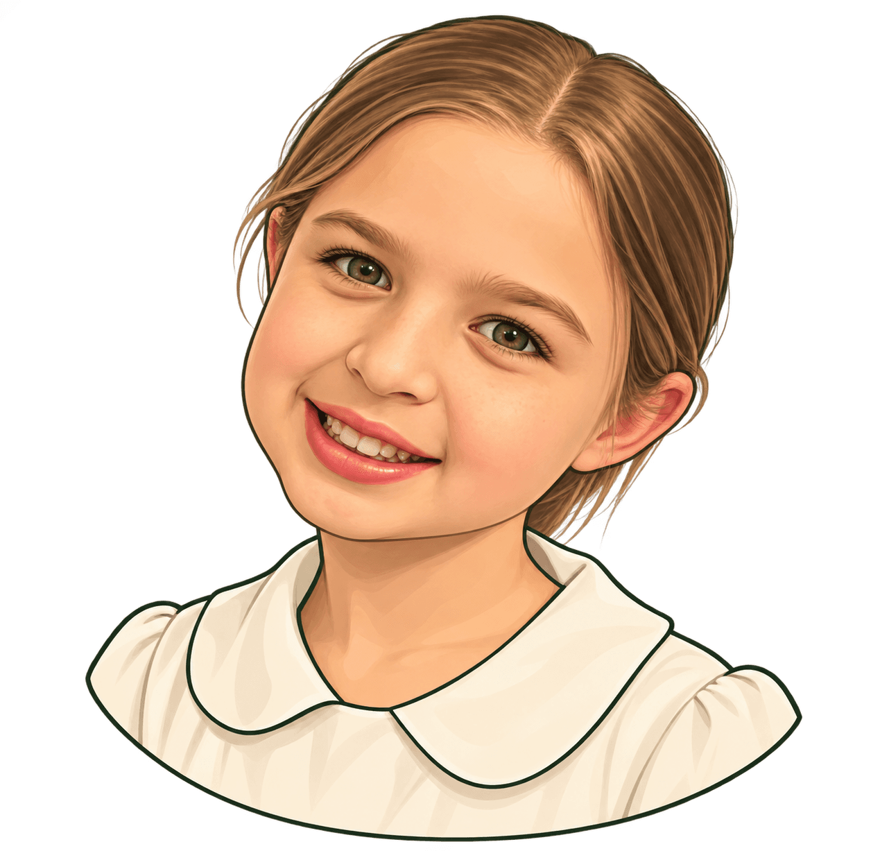 Cata, ilustrada con una sonrisa
